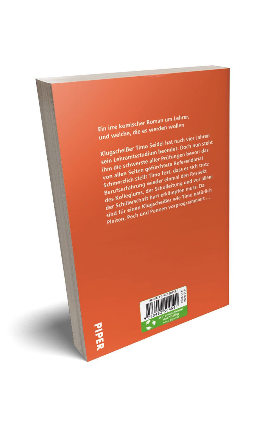 Bild von der Rückseite der Taschenbuchausgabe von Klugscheißer Supreme inklusive des Klappentexts