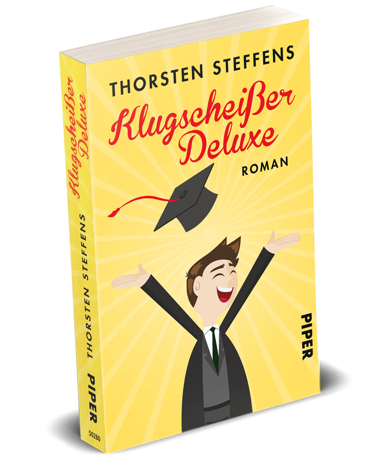 Vorderseite des Covers zu Klugscheißer Deluxe geschrieben von Thorsten Steffens, erschienen im Juni 2020 im Piper Verlag